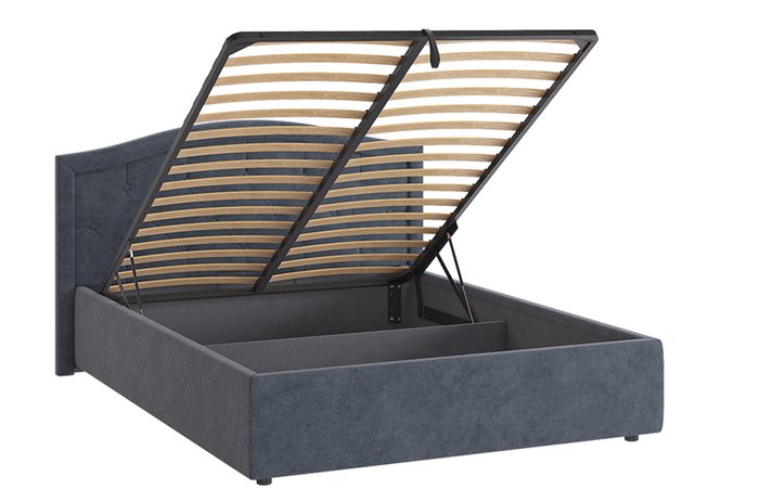 Кровать Верона 2 140х200 темно-синего цвета с подъемным механизмом  - лучшие Кровати для спальни в INMYROOM