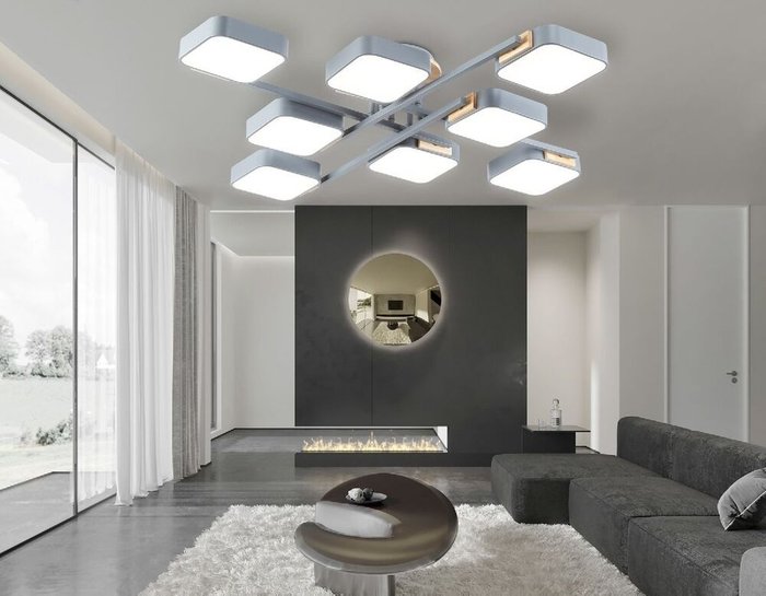 Потолочная люстра LineTech FL4889 (пластик, цвет белый) - купить Потолочные люстры по цене 18890