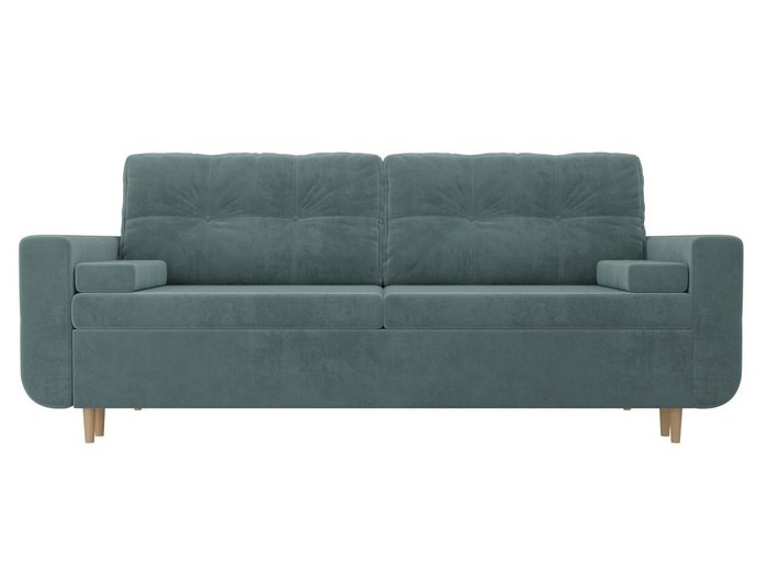 Прямой диван-кровать Кэдмон бирюзового цвета - купить Прямые диваны по цене 42990.0