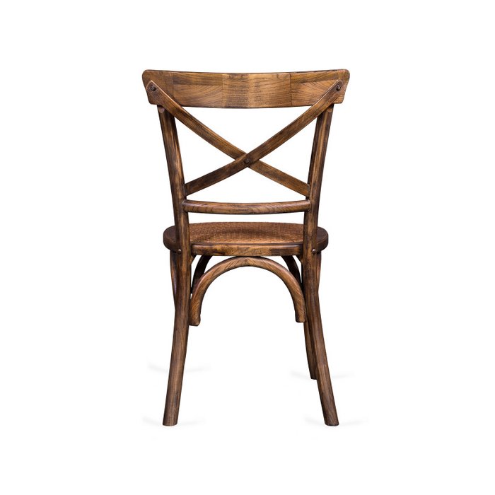 Стул Crosshair Stripe из массива дуба с сиденьем из ротанга - лучшие Обеденные стулья в INMYROOM