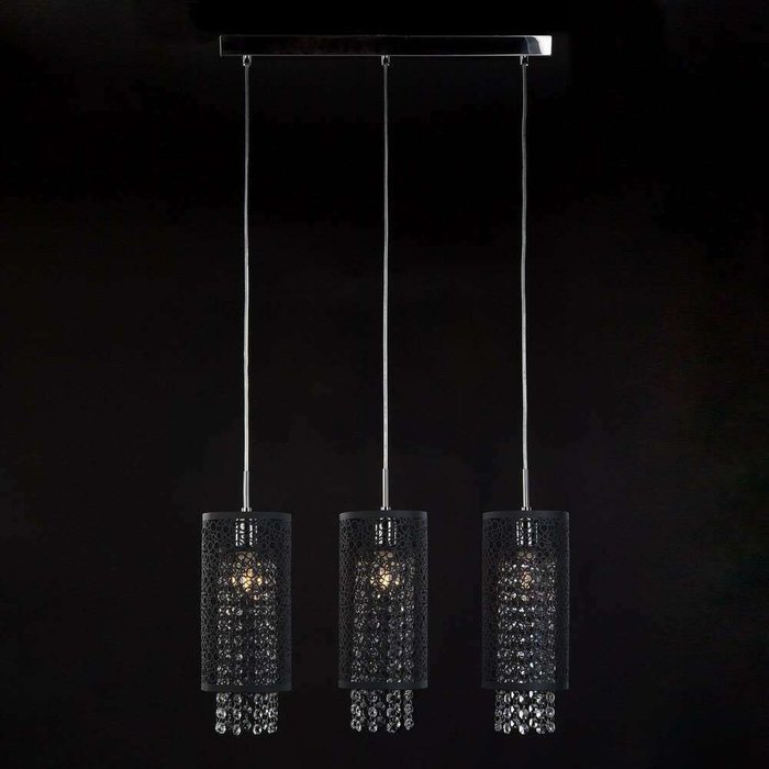 Подвесной светильник с хрусталем 1180/3 хром Laguna - лучшие Подвесные люстры в INMYROOM