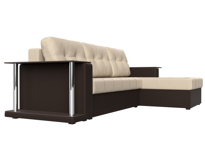 Угловой диван-кровать Даллас бежевого цвета (экокожа) - лучшие Угловые диваны в INMYROOM
