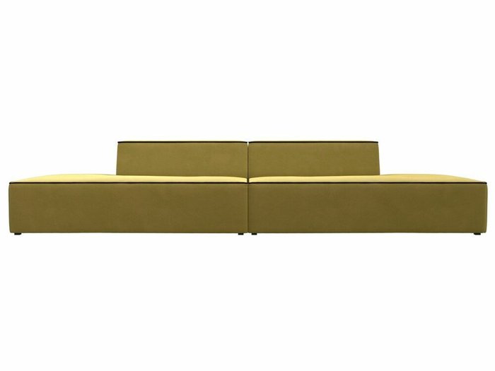 Прямой модульный диван Монс Лофт желтого цвета с коричневым кантом - купить Прямые диваны по цене 54999.0