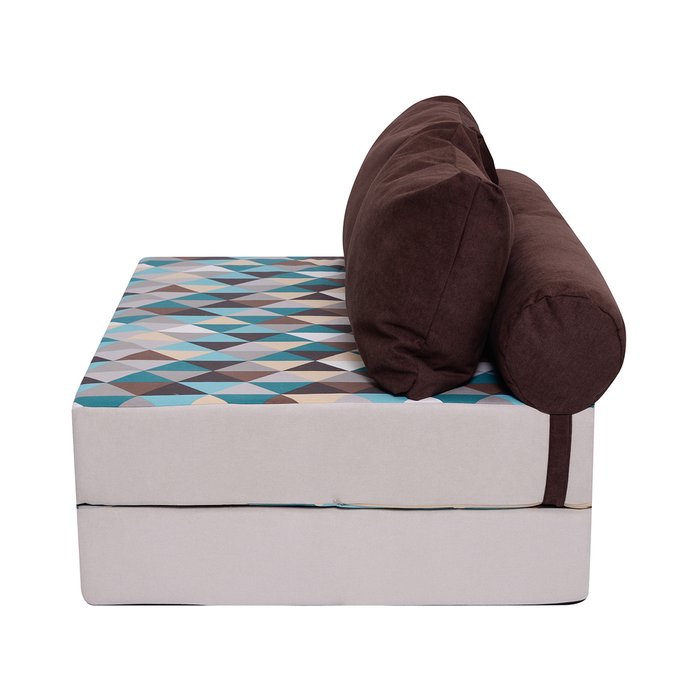 Бескаркасный диван-кровать Puzzle Bag XL бежево-изумрудного цвета - лучшие Бескаркасная мебель в INMYROOM