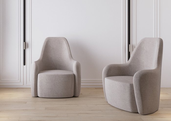 Кресло E7.8 в обивке из рогожки бежевого цвета - купить Интерьерные кресла по цене 39900.0