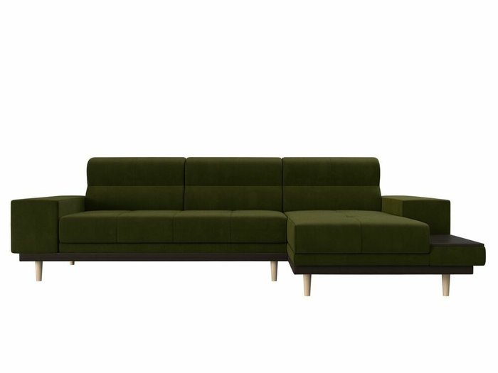 Угловой диван-кровать Леонардо зеленого цвета правый угол - купить Угловые диваны по цене 46999.0