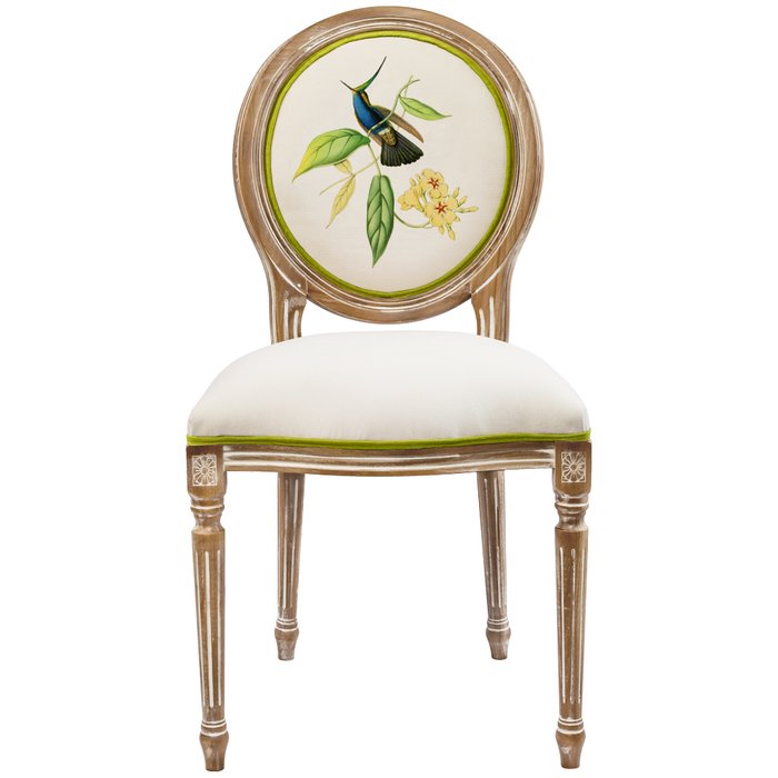 Стул Птица драгоценности с принтом 2 бежевого цвета - купить Обеденные стулья по цене 32000.0