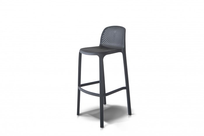 Барный стул Севилья из пластика темно-серого цвета 