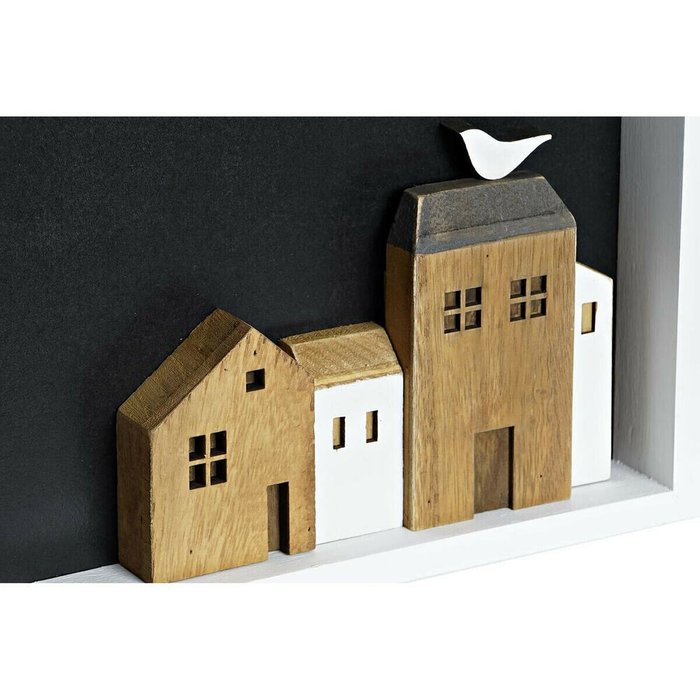 Настенный декор Белый Коричневый Дома город 40 x 3,5 x 20 cm - купить Декор стен по цене 3358.0