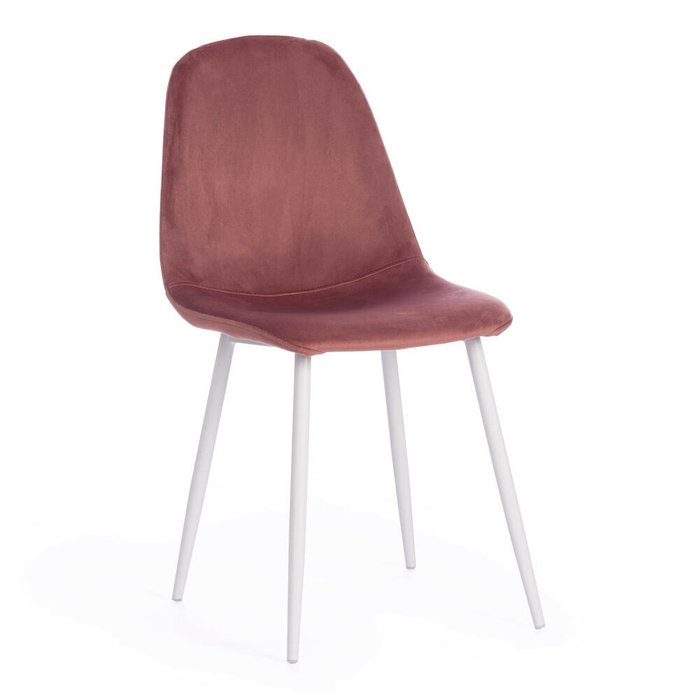 Набор из четырех стульев Breeze кораллового цвета на белых ножках - купить Обеденные стулья по цене 9720.0