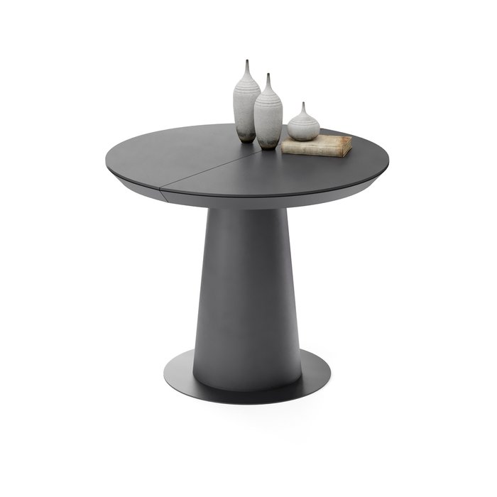 Раздвижной обеденный стол Зир из МДФ черного цвета - лучшие Обеденные столы в INMYROOM