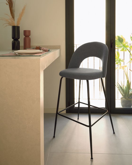 Барный стул Mahalia  dark grey темно-серого цвета - купить Барные стулья по цене 25990.0