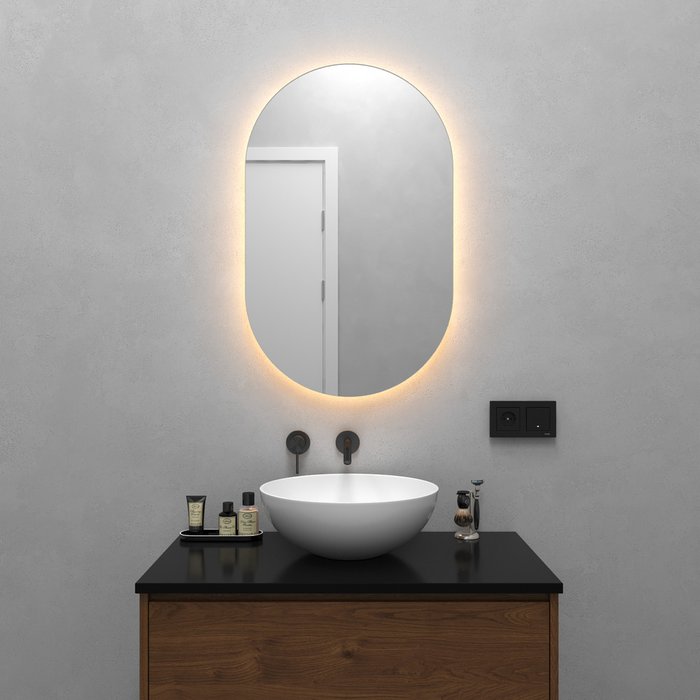 Настенное зеркало Nolvis NF LED S с тёплой подсветкой  - купить Настенные зеркала по цене 11900.0