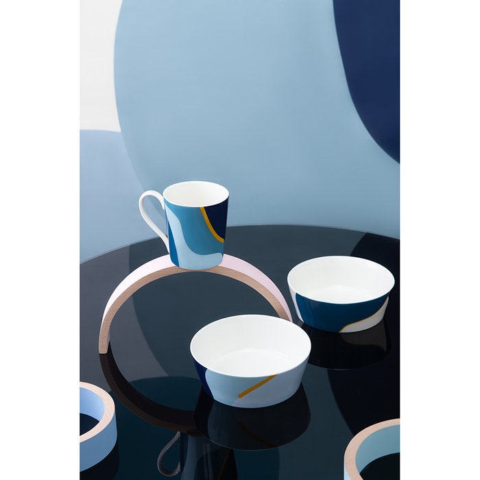 Набор из двух салатников синего цвета с авторским принтом из коллекции freak fruit, 16см - лучшие Тарелки в INMYROOM