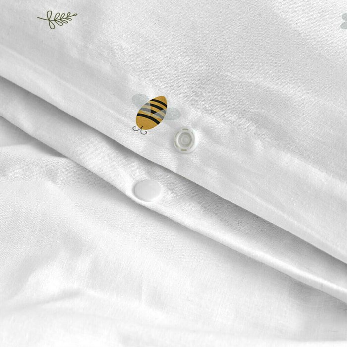 Комплект постельного белья односпальный Mini Honey 140х200 белого цвета - лучшие Комплекты в INMYROOM Комплект постельного белья односпальный Mini Honey 140х200 белого цвета - лучшие Комплекты в INMYROOM