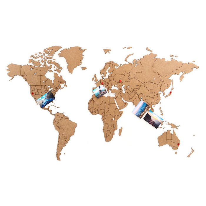 Пазл Mimi «карта мира» коричневая  new - купить Декор стен по цене 3390.0