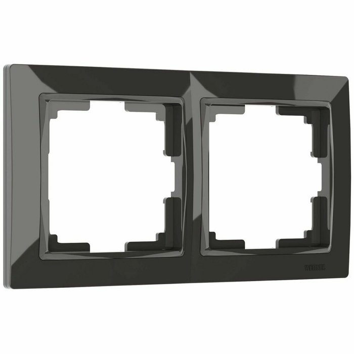 Рамка из пластика на 2 поста Snabb Basic серо-коричневый W0022007 Рамка из пластика на 2 поста Snabb Basic серо-коричневый W0022007