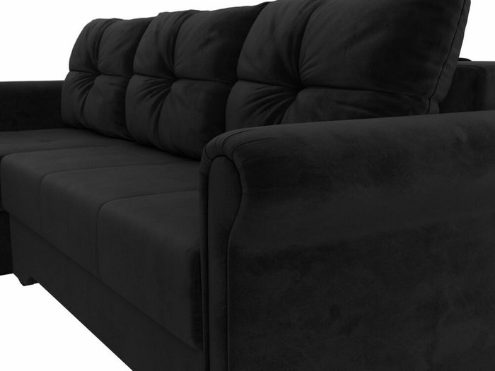 Угловой диван-кровать Леон черного цвета левый угол - лучшие Угловые диваны в INMYROOM
