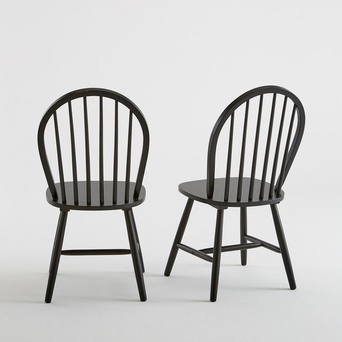 Комплект из двух стульев Windsor черного цвета - купить Обеденные стулья по цене 31999.0