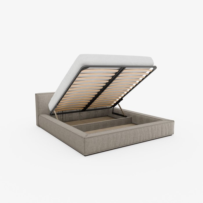 Кровать Terra 200х200 бежевого цвета с подъемным механизмом - лучшие Кровати для спальни в INMYROOM