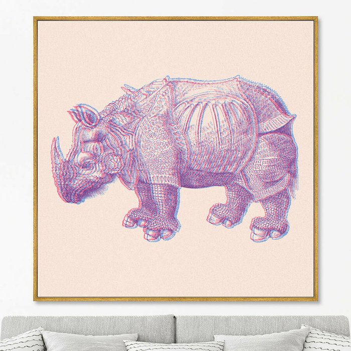 Репродукция картины на холсте Rhino rebirth, 2022г.