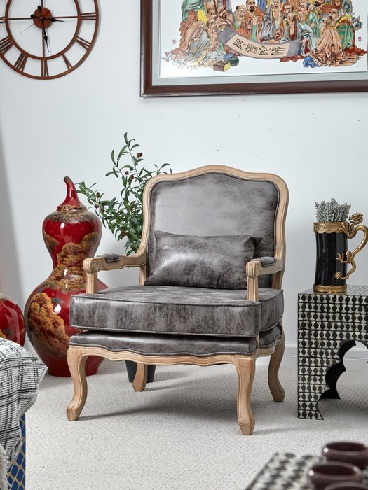 Кресло Монарх серого цвета - лучшие Интерьерные кресла в INMYROOM