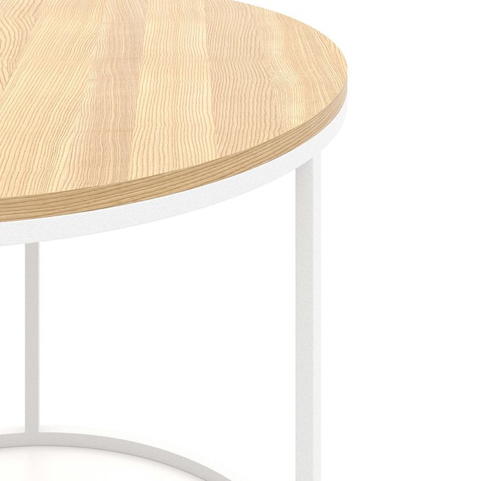 Круглый журнальный столик Loft с белым подстольем - купить Кофейные столики по цене 19300.0