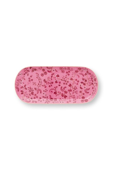 Блюдо для торта прямоугольное Jolie Flowes Pink розового цвета Блюдо для торта прямоугольное Jolie Flowes Pink розового цвета