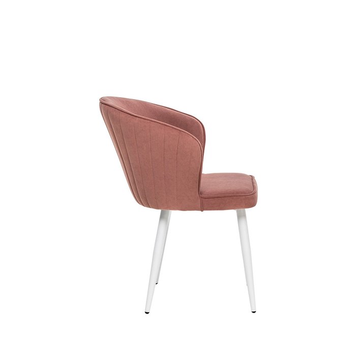 Стул Эшби кораллового цвета с белыми ножками - лучшие Обеденные стулья в INMYROOM