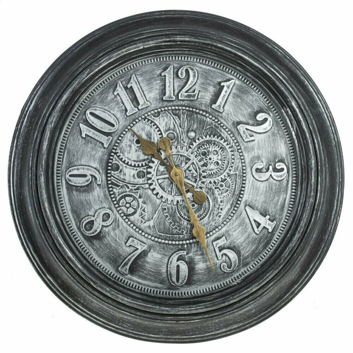 Часы настенные декоративные Old черно-белого цвета