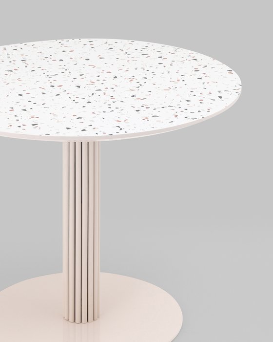Стол обеденный Stem D90 бело-бежевого цвета - лучшие Обеденные столы в INMYROOM