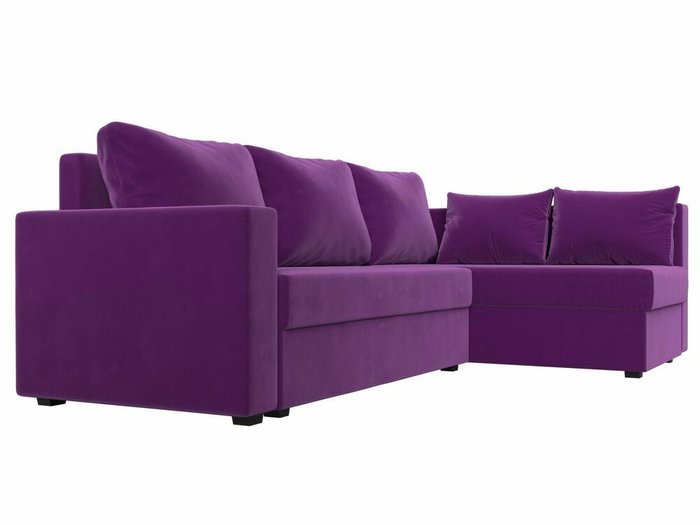 Угловой диван-кровать Мансберг фиолетового цвета правый угол - лучшие Угловые диваны в INMYROOM