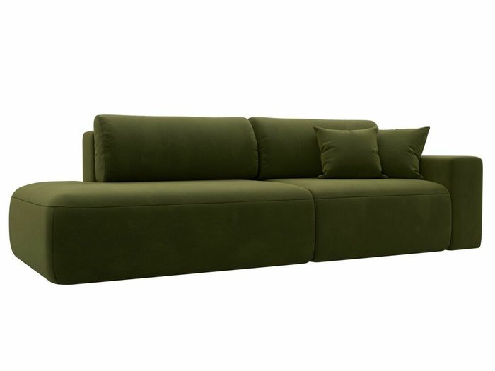 Диван-кровать Лига 036 Модерн зеленого цвета с правым подлокотником