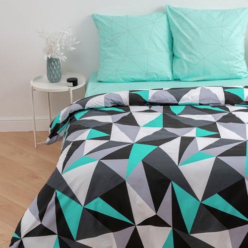 КПБ 'Традиция' дуэт, поплин, 100% хлопок, пл. 118 гр./кв.м., 'Мозаика бирюза комп.'