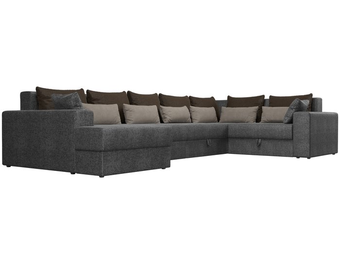 Угловой диван-кровать Мэдисон серо-коричневого цвета - лучшие Угловые диваны в INMYROOM