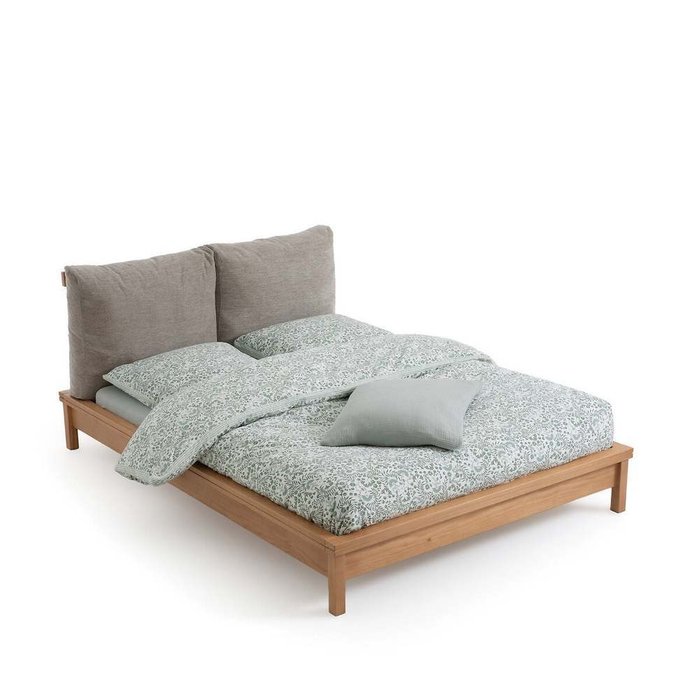 Кровать с кроватным основанием Gabin 140х190 бежевого цвета