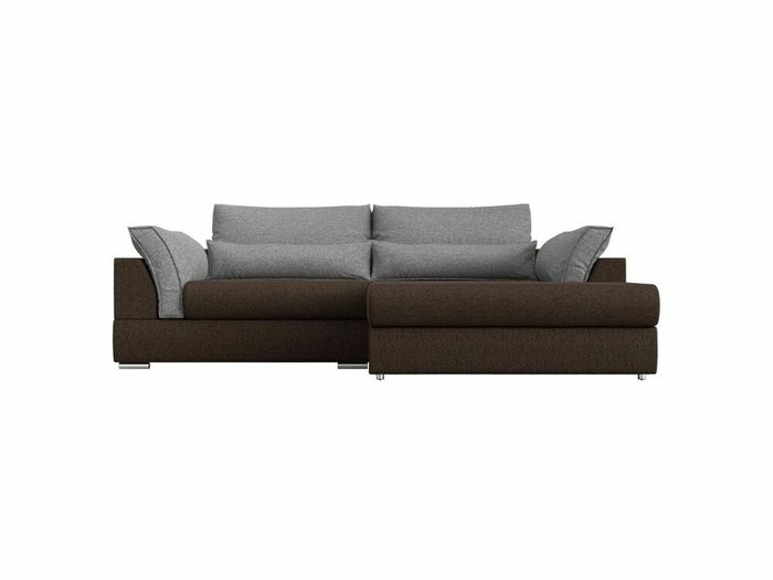 Угловой диван-кровать Пекин серо-коричневого цвета угол правый - купить Угловые диваны по цене 85999.0