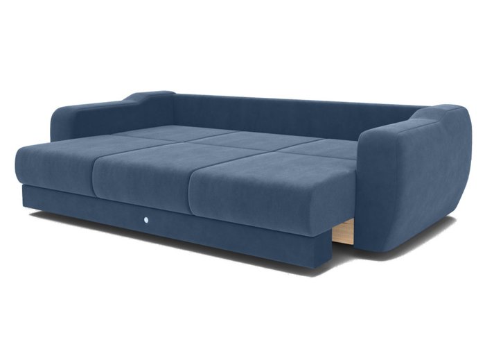 Набор из дивана-кровати с двумя креслами синего цвета - лучшие Прямые диваны в INMYROOM