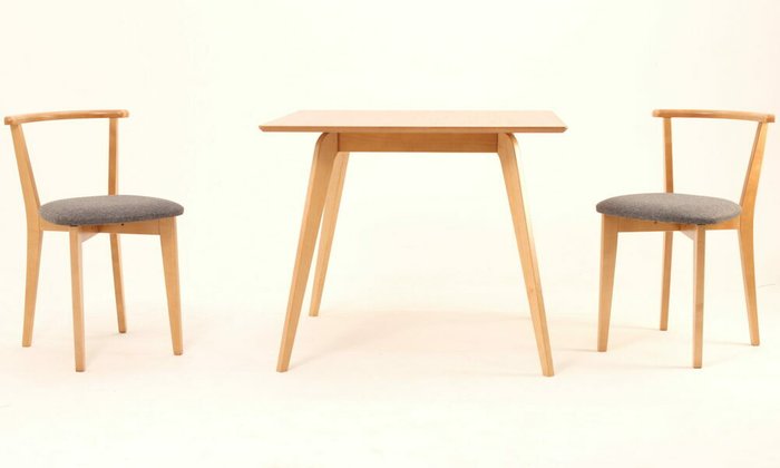 Набор из стола Arki М 100 и двух стульев Франк ПМ бежево-графитового цвета - лучшие Обеденные группы в INMYROOM