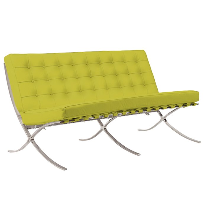 Двухместный диван Barcelona лимонного цвета - лучшие Прямые диваны в INMYROOM