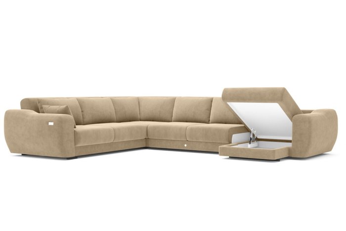 Модульный диван-кровать бежевого цвета  - купить Угловые диваны по цене 400000.0