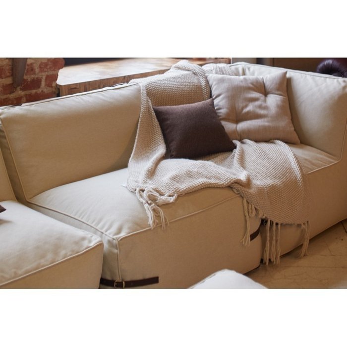 Бескаркасный модульный диван Ivonne Premium c ремешками из кожи - лучшие Бескаркасная мебель в INMYROOM