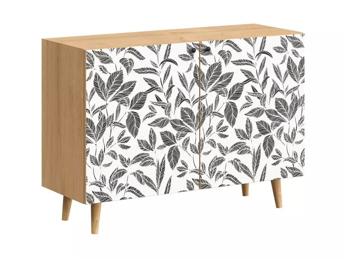 Комод Frida с принтом Floral на деревянных ножках - купить Комоды по цене 32992.0