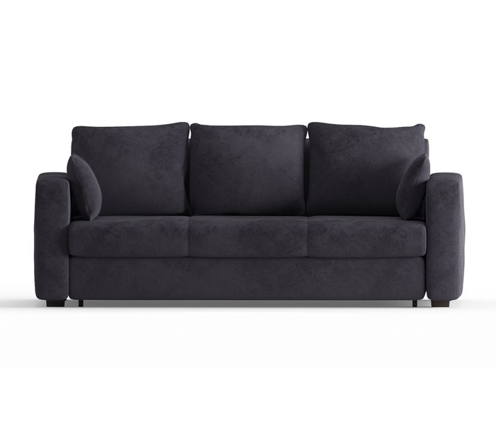Диван-кровать Риквир в обивке из велюра темно-серого цвета - купить Прямые диваны по цене 36900.0