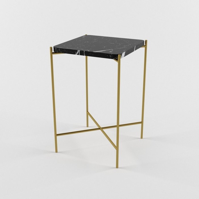Журнальный столик с мраморной столешницей KRIT quadro gold