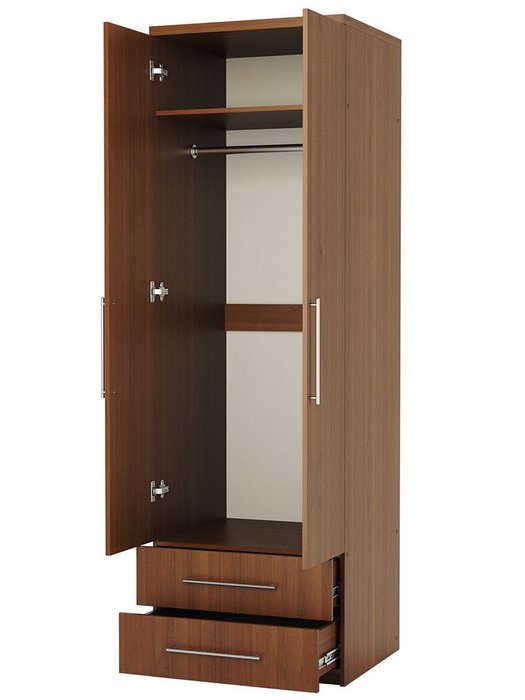 Шкаф для одежды с ящиками Мелодия МШЯ-21 90 цвета орех - купить Шкафы распашные по цене 25990 Шкаф для одежды с ящиками Мелодия МШЯ-21 90 цвета орех - купить Шкафы распашные по цене 25990