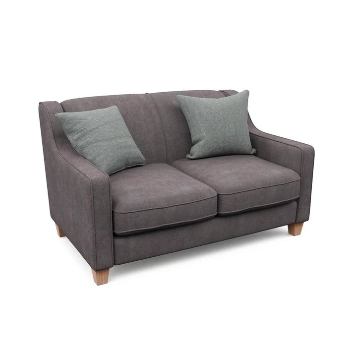 Двухместный диван Агата S коричневого цвета - купить Прямые диваны по цене 59570.0
