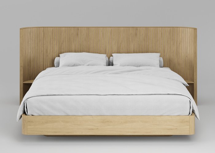 Кровать двуспальная Eclipse 160х200 цвета натуральный дуб - лучшие Кровати для спальни в INMYROOM