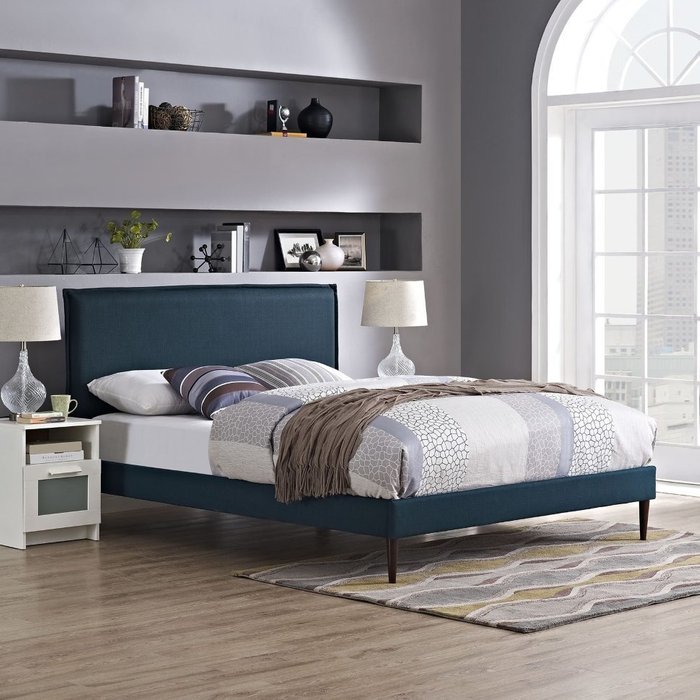 Кровать Plain с каркасом и ножками из дуба 160х200 - купить Кровати для спальни по цене 149500.0