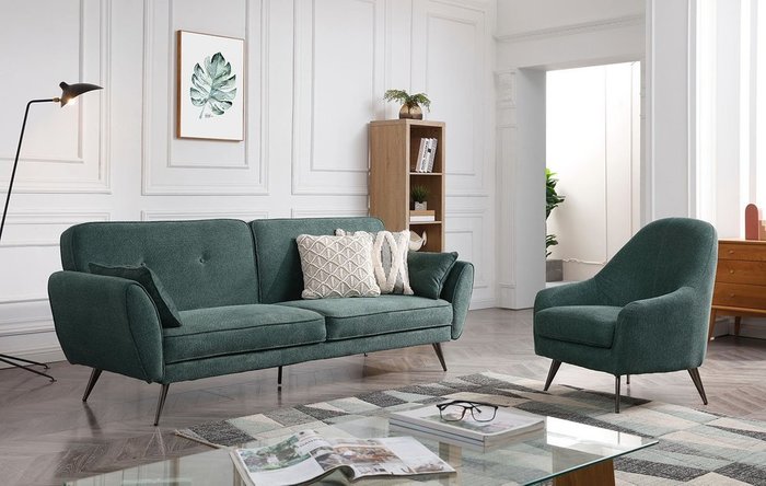 Диван-кровать Edinburgh зеленого цвета - купить Прямые диваны по цене 57771.0